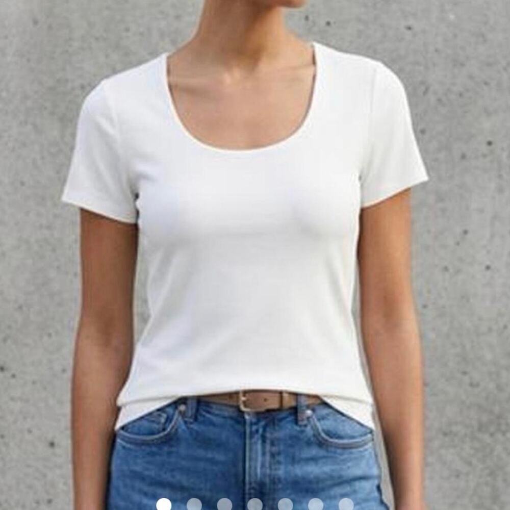 Tahari modern essentials white scoop
